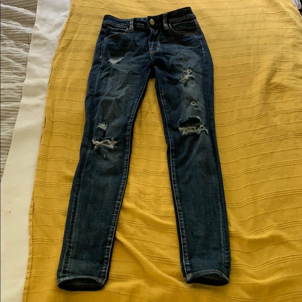 American Eagle dark, ripped skinny jeans